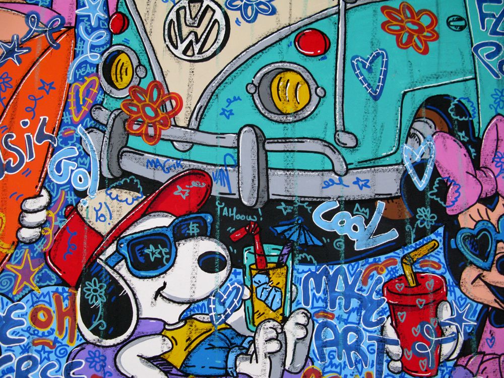 Tableau de RICO SAB a pour titre Here comes the summer style street pop art, street art dim : RICO SABprix:2200