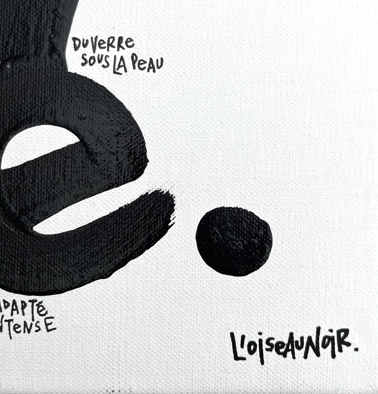 Tableau de L'OISEAU NOIR a pour titre Hyper sensible style graphique dim : L'OISEAU NOIRprix:250
