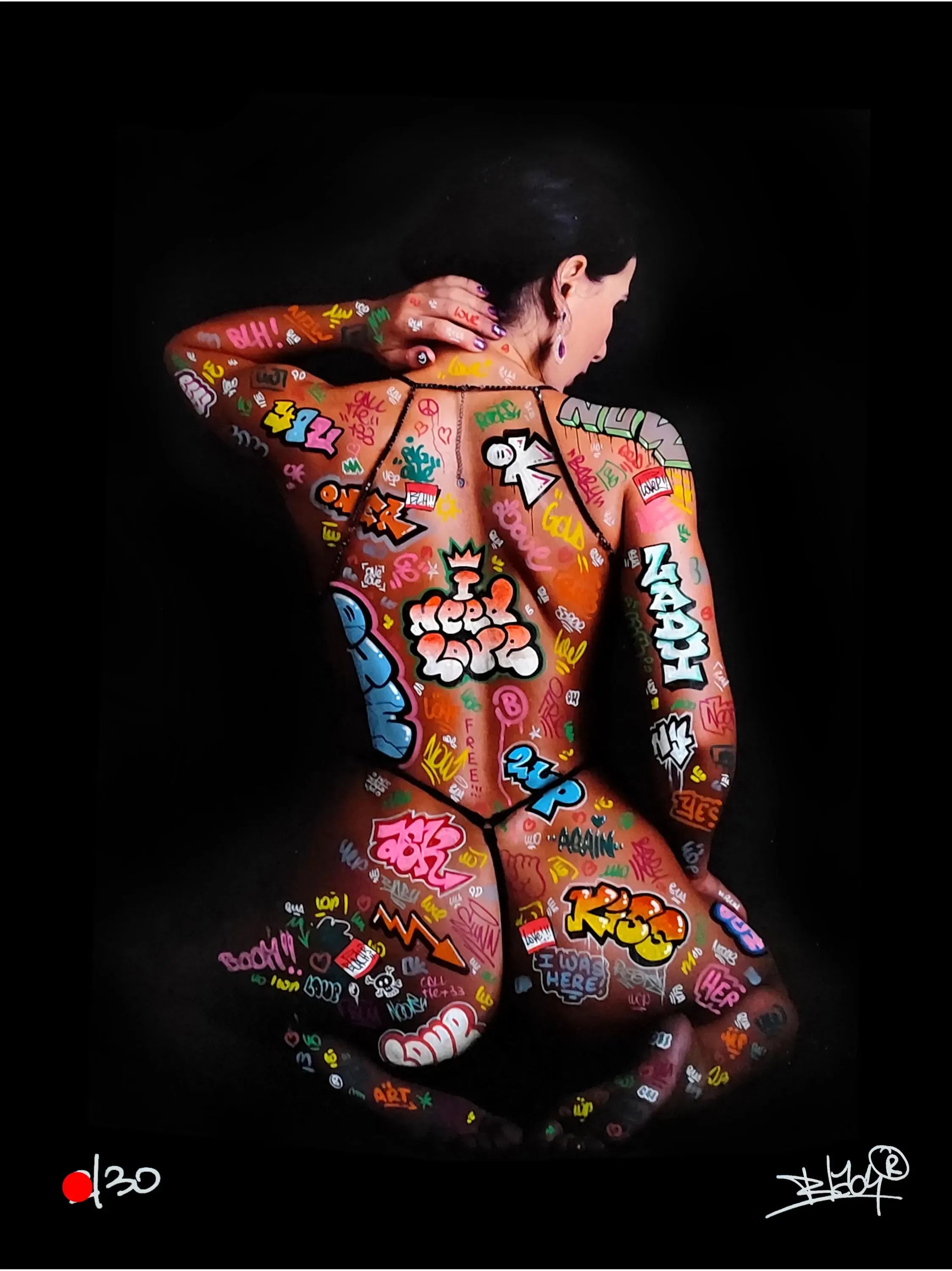 Editions d'art de BLACH a pour titre I need love style graffiti, street art dim : BLACHprix:60