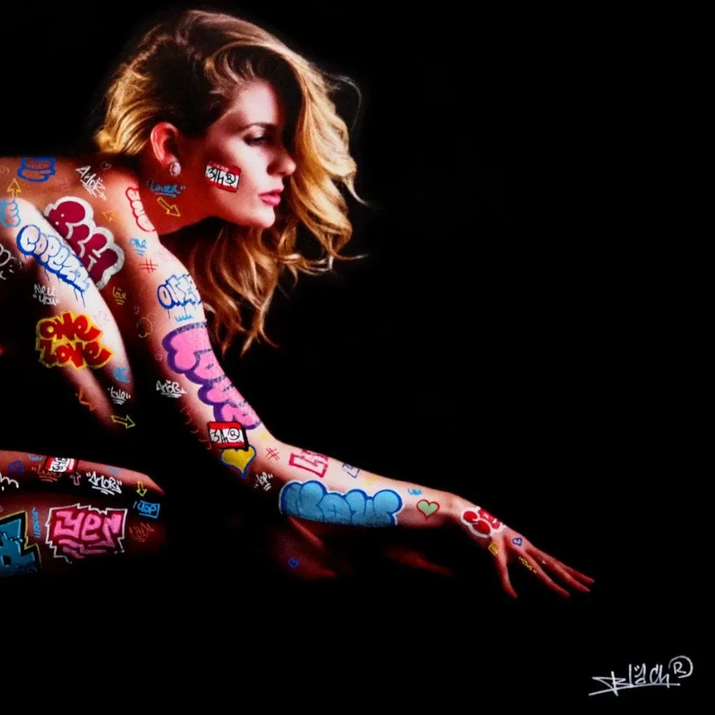 Editions d'art de BLACH a pour titre Vandal nude style graffiti, street art dim : BLACHprix:60