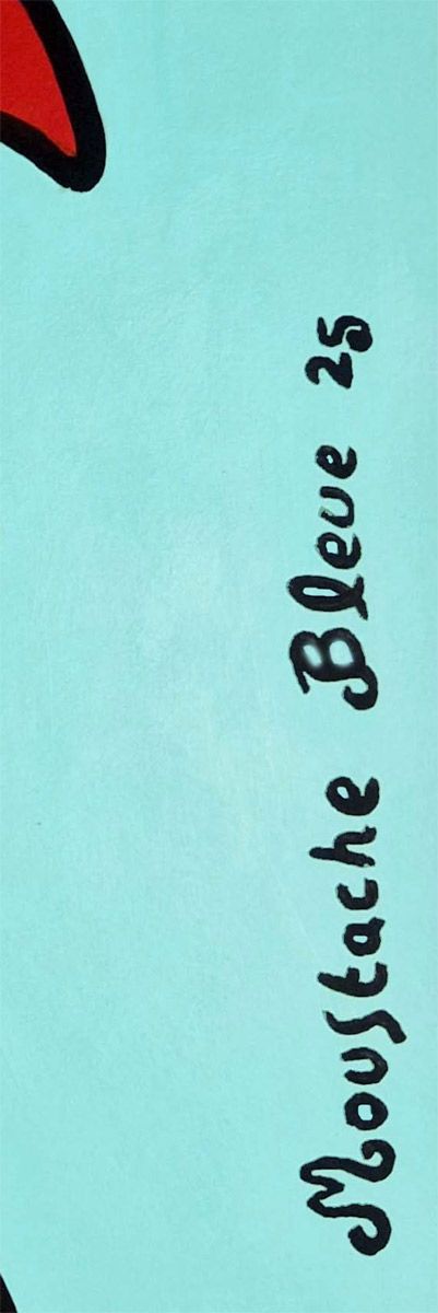 Dessin de MOUSTACHE BLEUE a pour titre J'ai horreur des égoïstes ! style figuratif dim : MOUSTACHE BLEUEprix:70