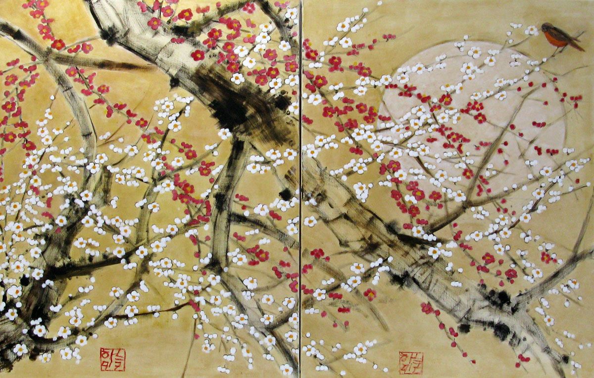 Tableau de JEONG MIN LEE a pour titre Dyptique – Plénitude style figuratif dim : JEONG MIN LEEprix:1200