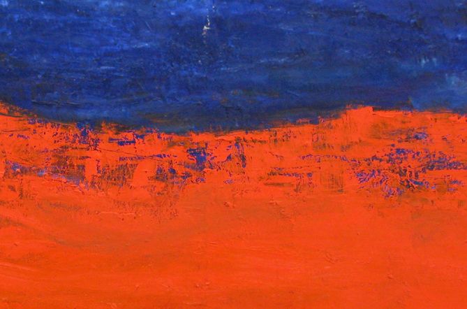 Tableau de PASCALE JACQUEMOND a pour titre Nuit rouge style abstrait dim : PASCALE JACQUEMONDprix:750