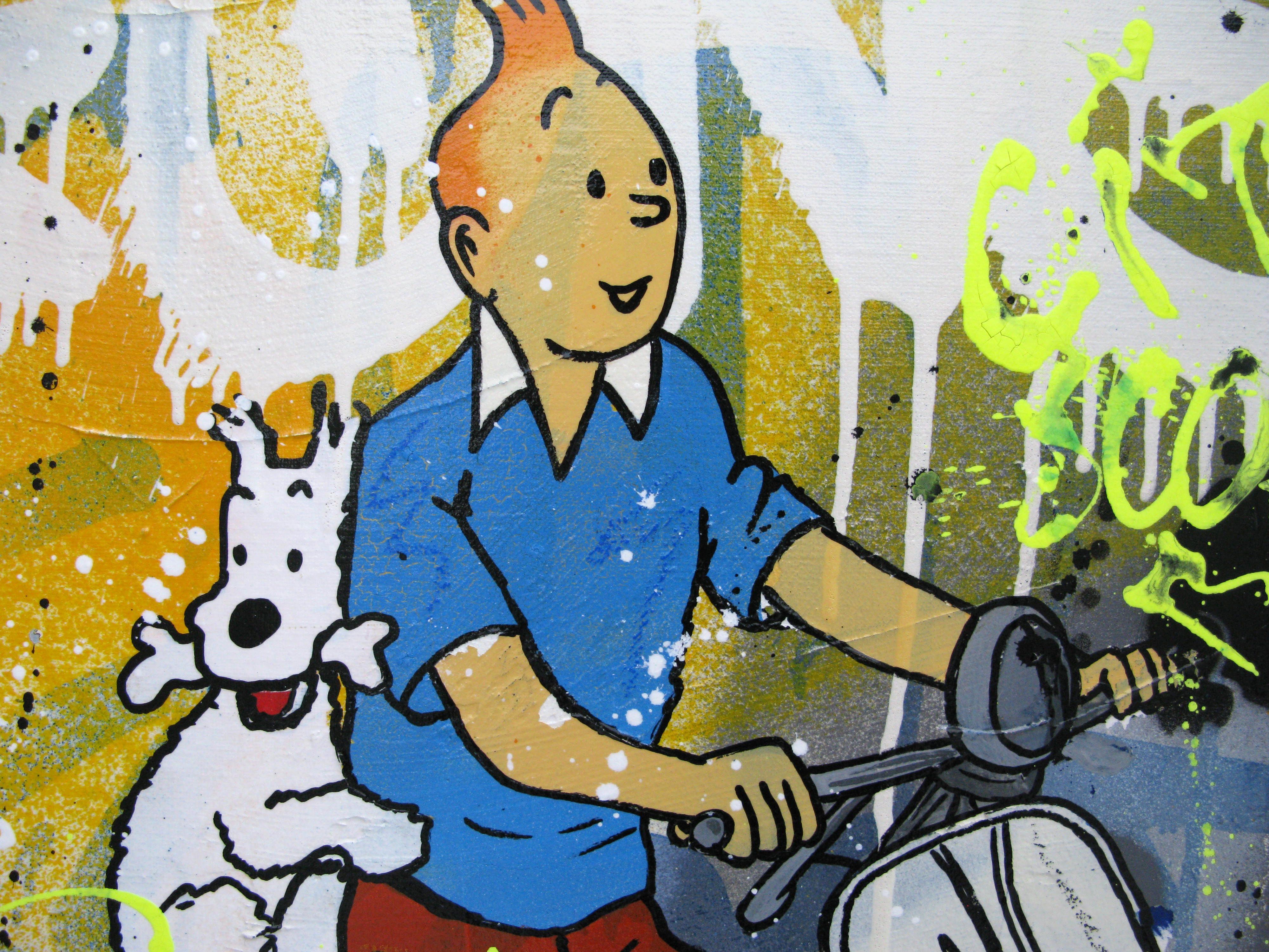 Tableau de JUG a pour titre Guilty Scooby style street pop art, street art dim : JUGprix:700