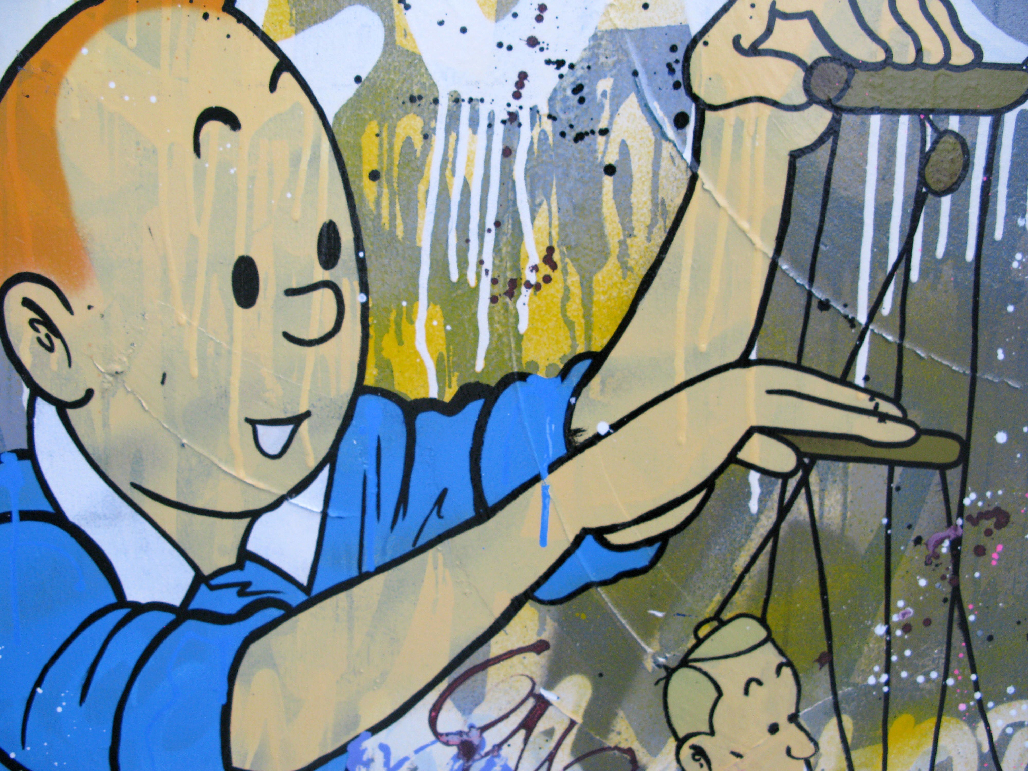Tableau de JUG a pour titre The Creator style street pop art, street art dim : JUGprix:900