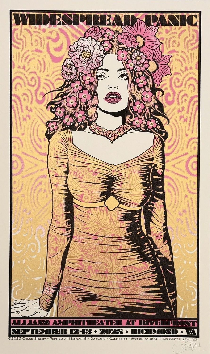 Editions d'art de CHUCK SPERRY a pour titre JUNO, WIDSPREAD PANIC TEST ROSE ET OR style expo chuck dim : CHUCK SPERRYprix:600