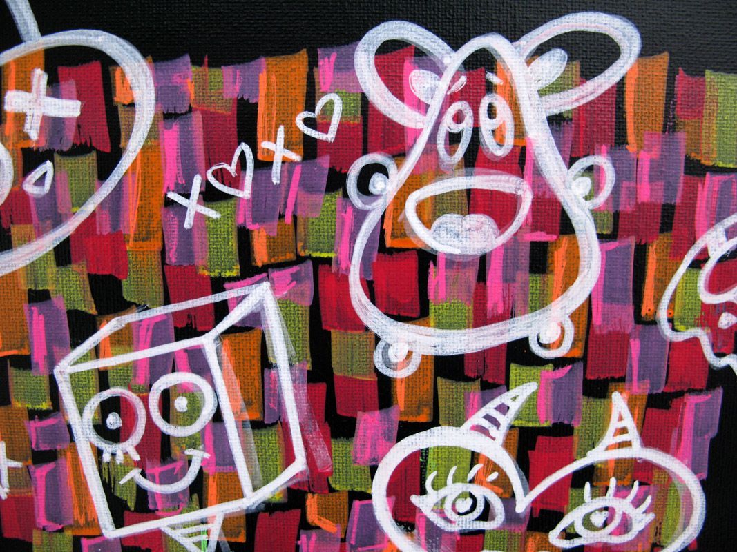 Tableau de LUSSY a pour titre kawaï graff style graffiti, street pop art dim : LUSSYprix:80