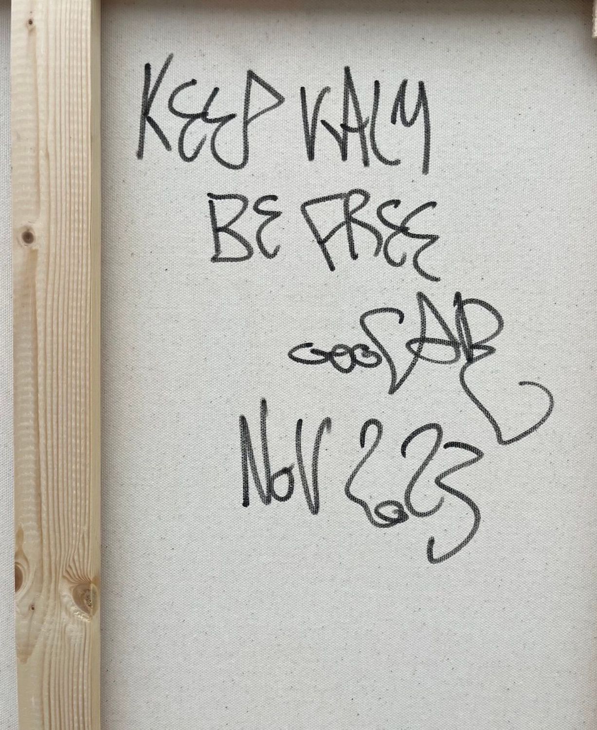 Tableau de RICO SAB a pour titre Keep Kalm, Be Free style street pop art, street art dim : RICO SABprix:250