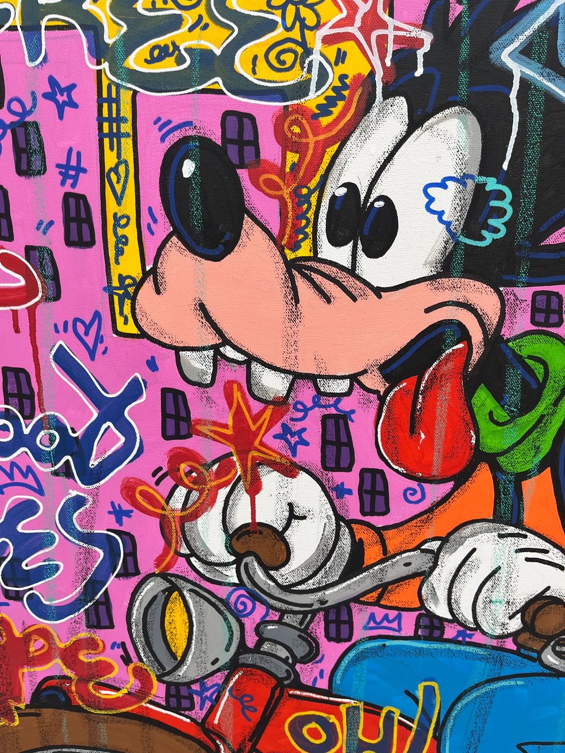 Tableau de RICO SAB a pour titre Krazy Dingo style street pop art, street art dim : RICO SABprix:600