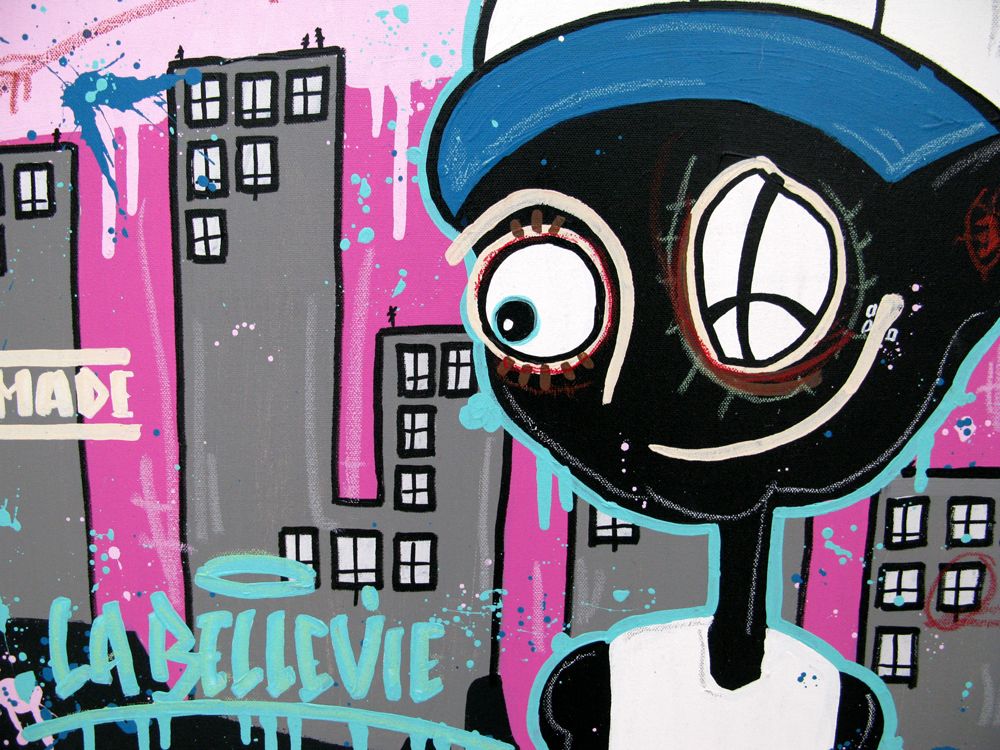 Tableau de DIDIER GOMEZ a pour titre La belle vie style street pop art dim : DIDIER GOMEZprix:350