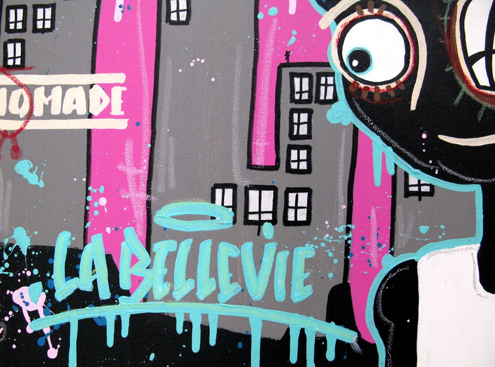 Tableau de DIDIER GOMEZ a pour titre La belle vie style street pop art dim : DIDIER GOMEZprix:350