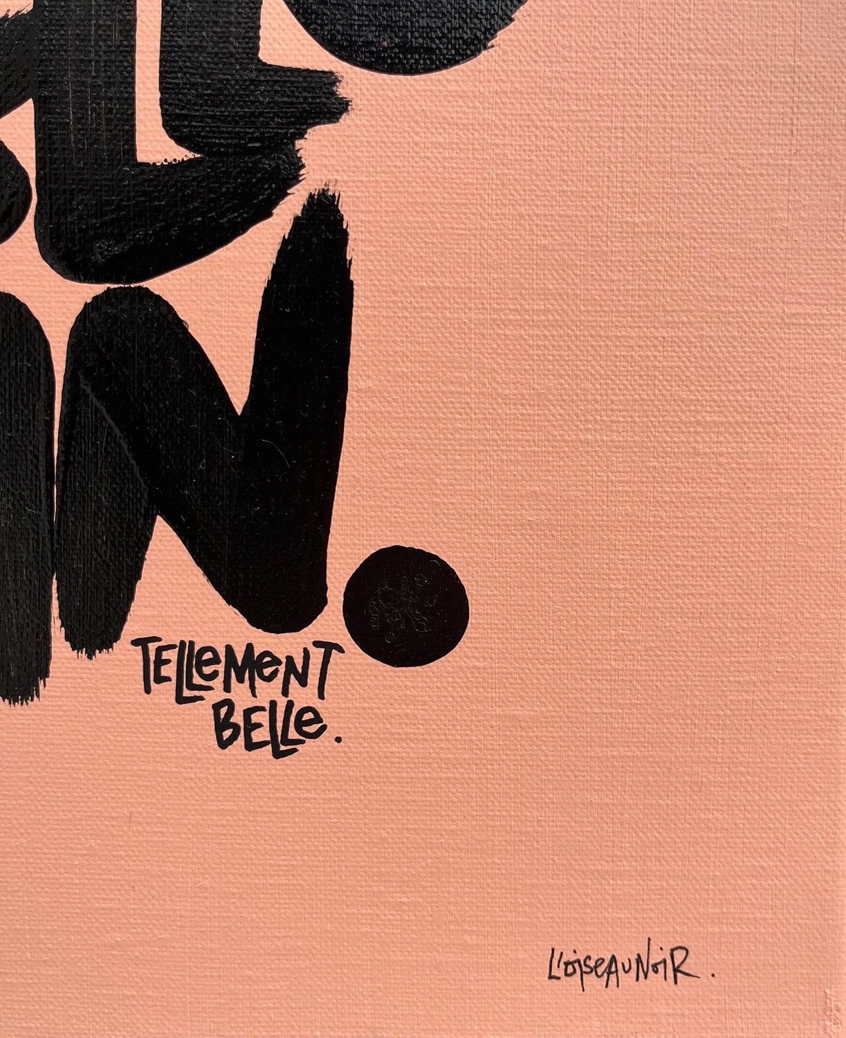 Tableau de L'OISEAU NOIR a pour titre La vie est belle style graphique dim : L'OISEAU NOIRprix:320
