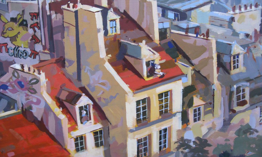 Tableau de HEATON RUDYARD a pour titre Lapin sur le toit style figuratif dim : HEATON RUDYARDprix:1300