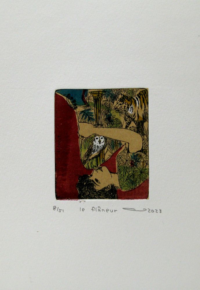 Editions d'art de ATSUKO ISHII a pour titre le flaneur style figuratif dim : ATSUKO ISHIIprix:40