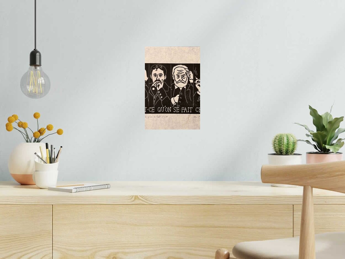 Linogravure Qu'est ce qu'once fait chier... de PHILIPPE ACHERMANN dans un intérieur – 20 × 30 cm
