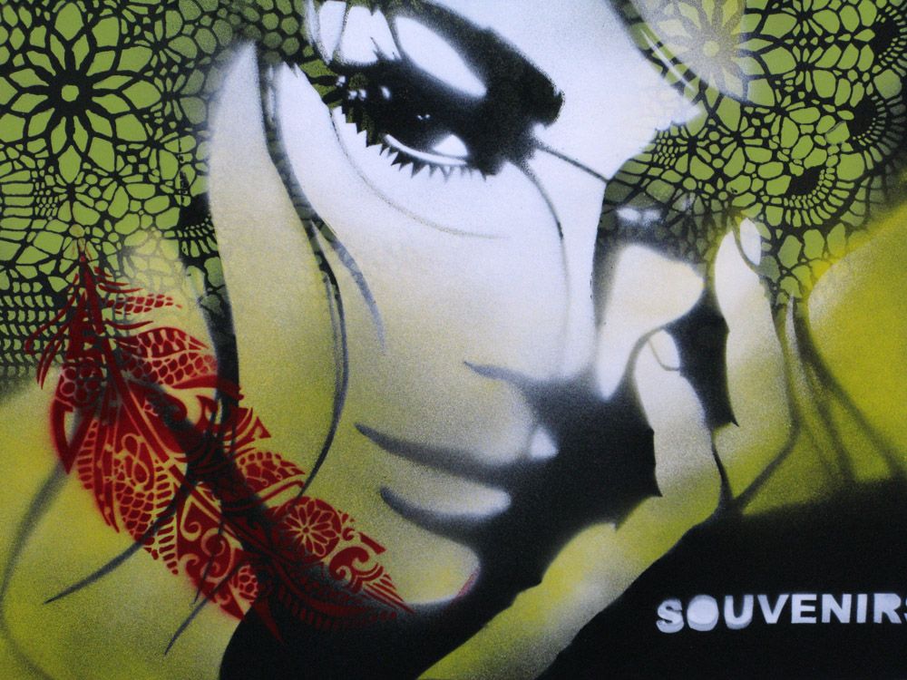 Tableau de KARO TRASS a pour titre Lisa style street pop art, street art dim : KARO TRASSprix:170