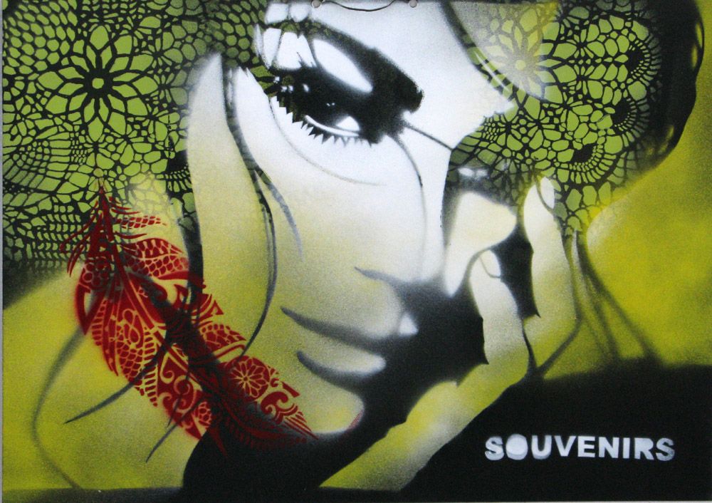 Tableau de KARO TRASS a pour titre Lisa style street pop art, street art dim : KARO TRASSprix:170