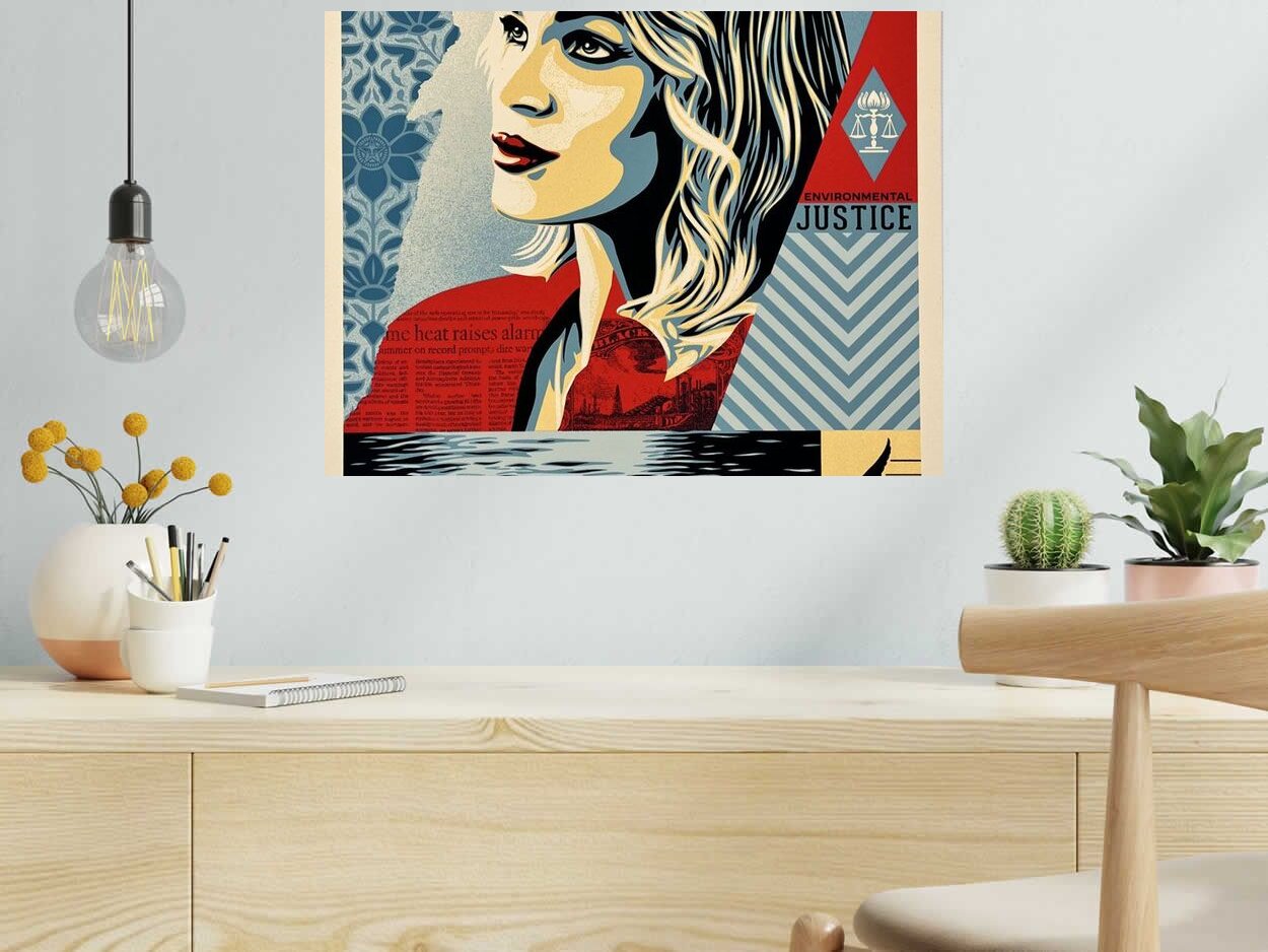 Lithographie Environmental Justice de OBEY : SHEPARD FAIREY dans un intérieur – 61 × 45 cm