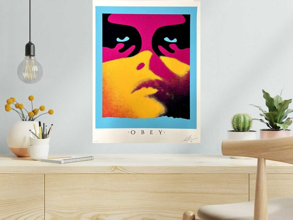 Lithographie Shadow de OBEY : SHEPARD FAIREY dans un intérieur – 46 × 61 cm