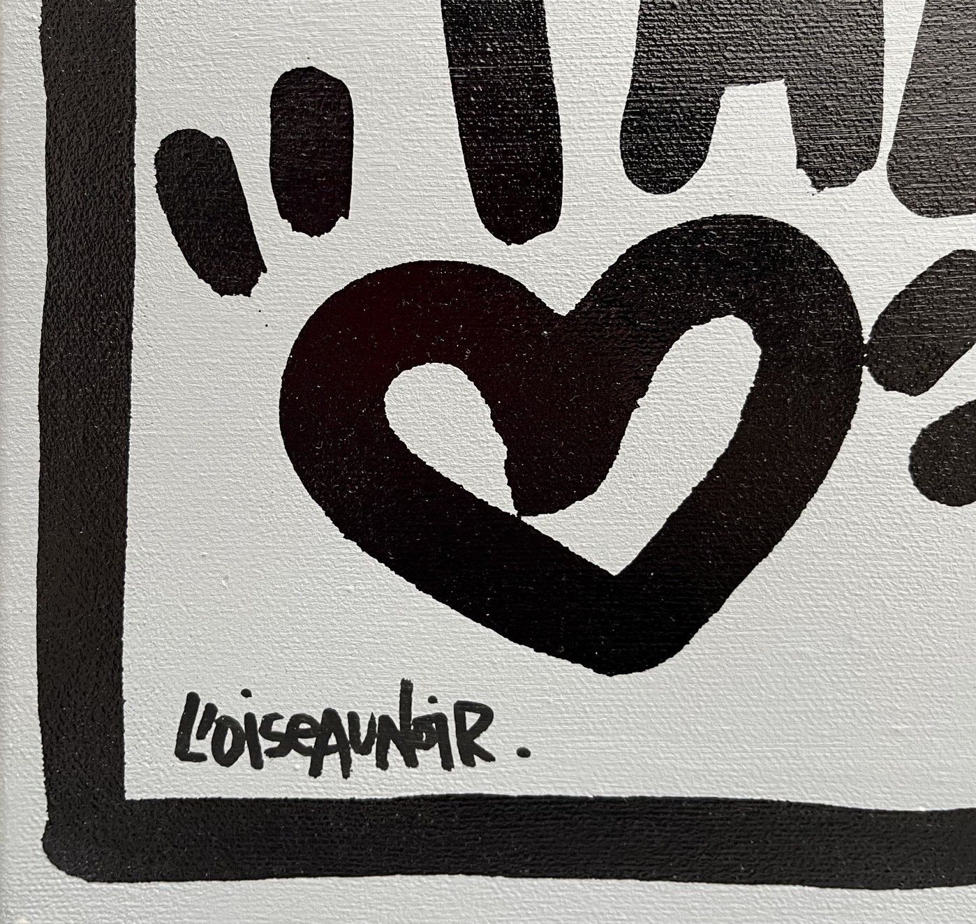 Tableau de L'OISEAU NOIR a pour titre Love is the way style graphique dim : L'OISEAU NOIRprix:250