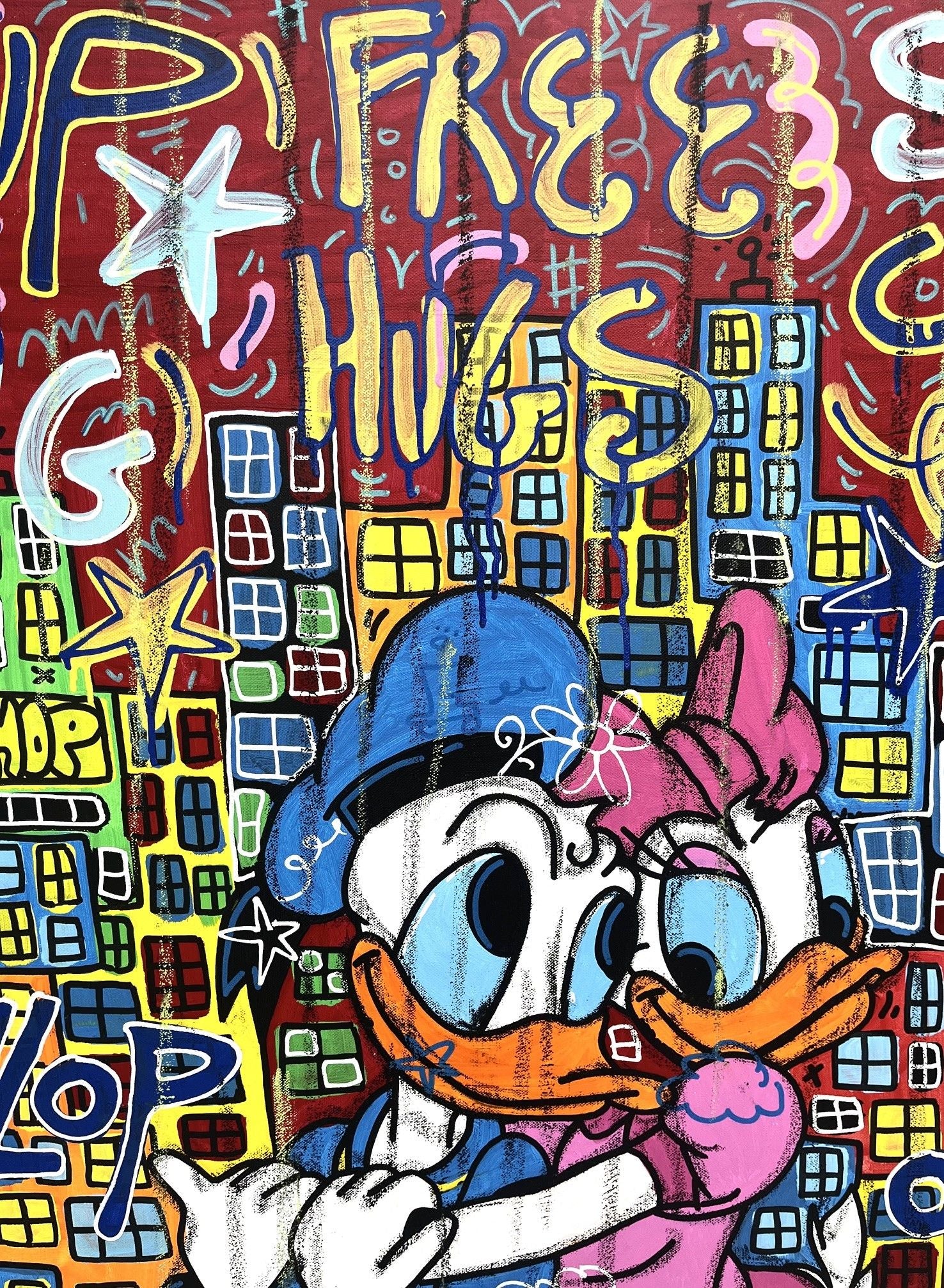 Tableau de RICO SAB a pour titre LOVE PARIS style street pop art dim : RICO SABprix:950