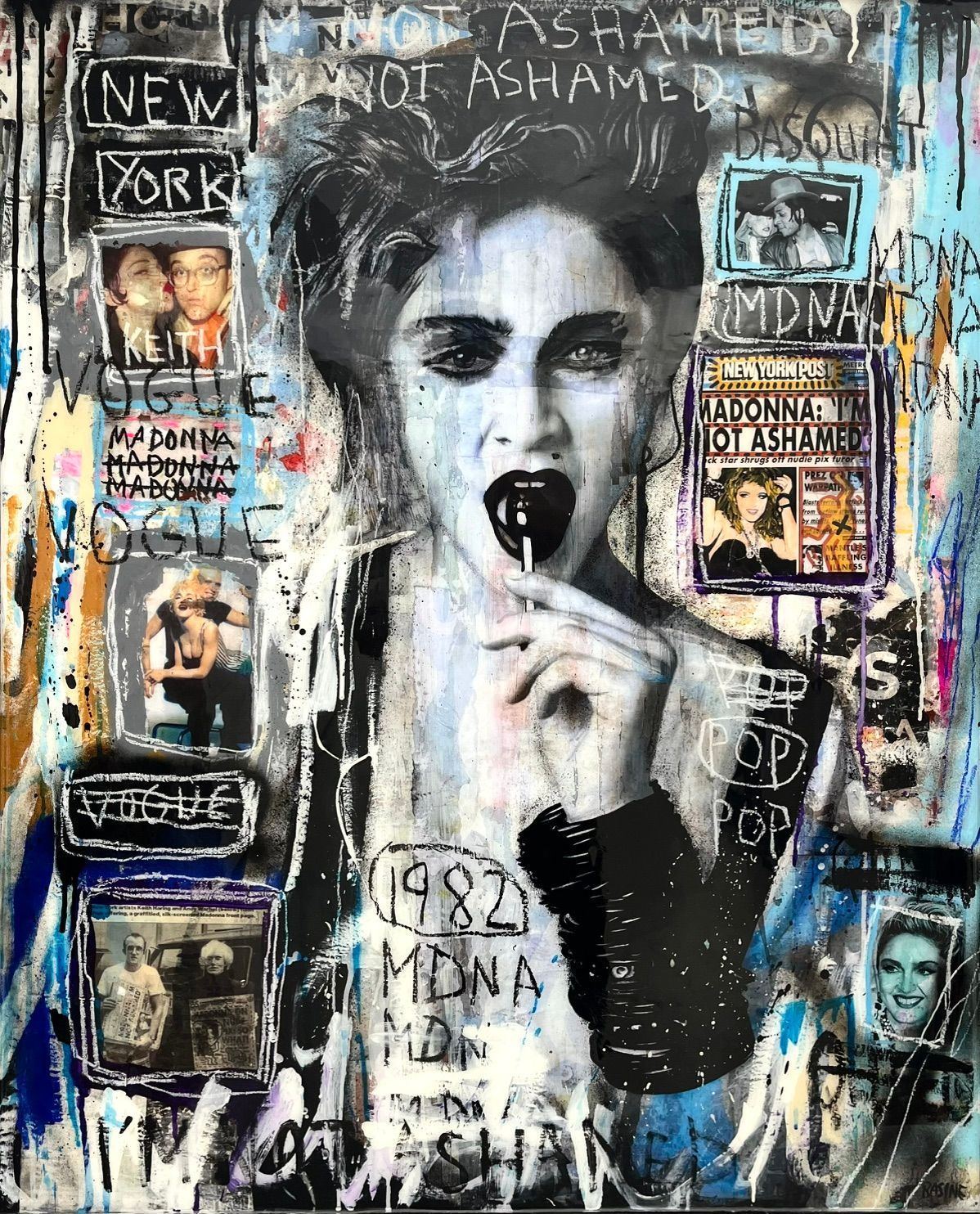 Tableau de THIERRY RASINE a pour titre Madonna style street pop art dim : THIERRY RASINEprix:1400