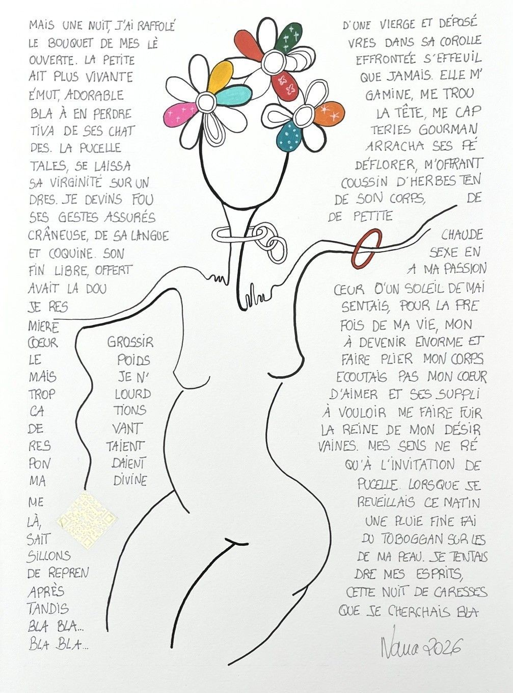 Dessin de NANA a pour titre les fifilles 14 style figuratif dim : NANAprix:110