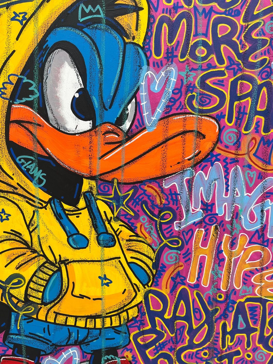 Tableau de RICO SAB a pour titre Need more Space style street pop art, street art dim : RICO SABprix:600