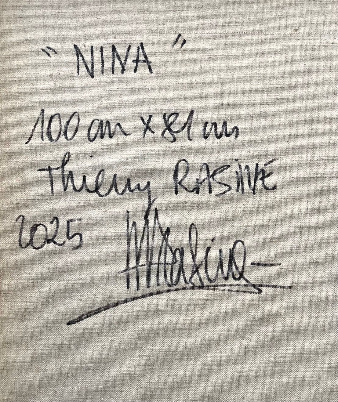 Tableau de THIERRY RASINE a pour titre Nina style street pop art dim : THIERRY RASINEprix:1400