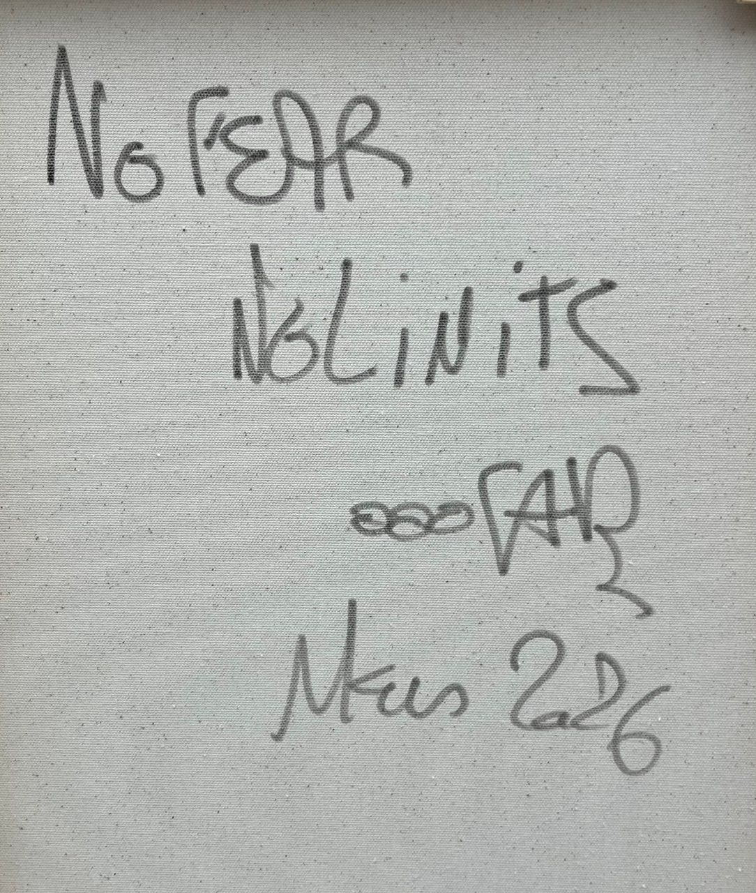 Tableau de RICO SAB a pour titre No Fear, No Limits style street pop art, street art dim : RICO SABprix:800
