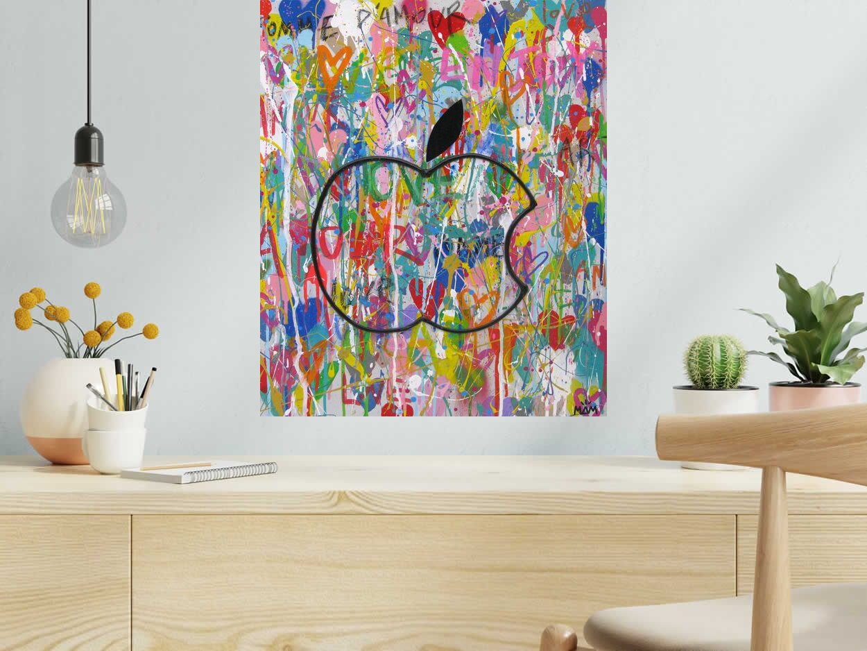 Tableau de MAM a pour titre POMME D'AMOUR style graphique dim : MAMprix: