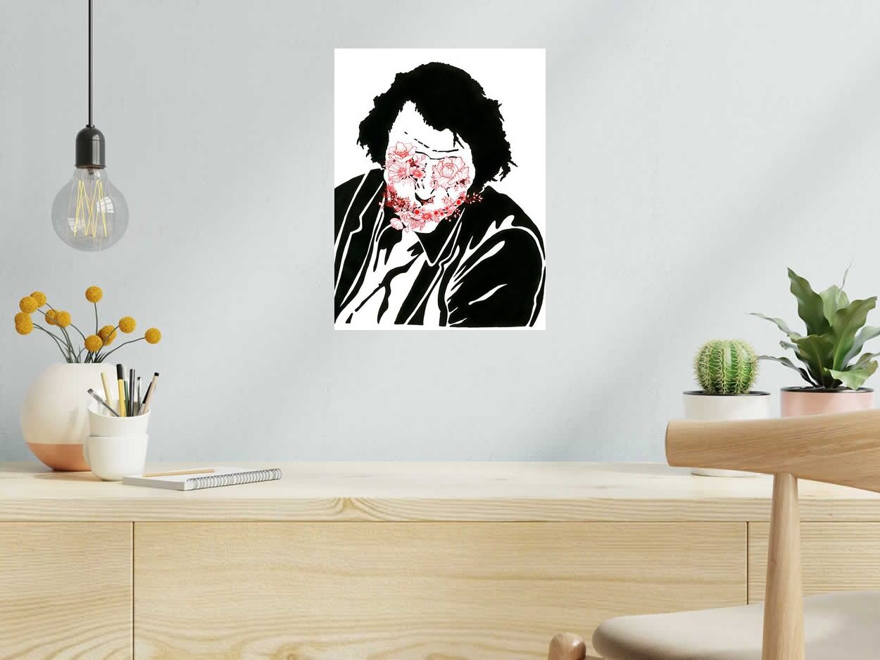 Editions d'art de CAMILLE POLI a pour titre FLOWER JOKER III style figuratif, graphique dim : CAMILLE POLIprix:90