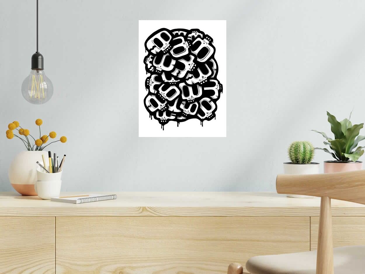 Editions d'art de NININ a pour titre DIA DE MUERTOS style street pop art dim : NININprix:60