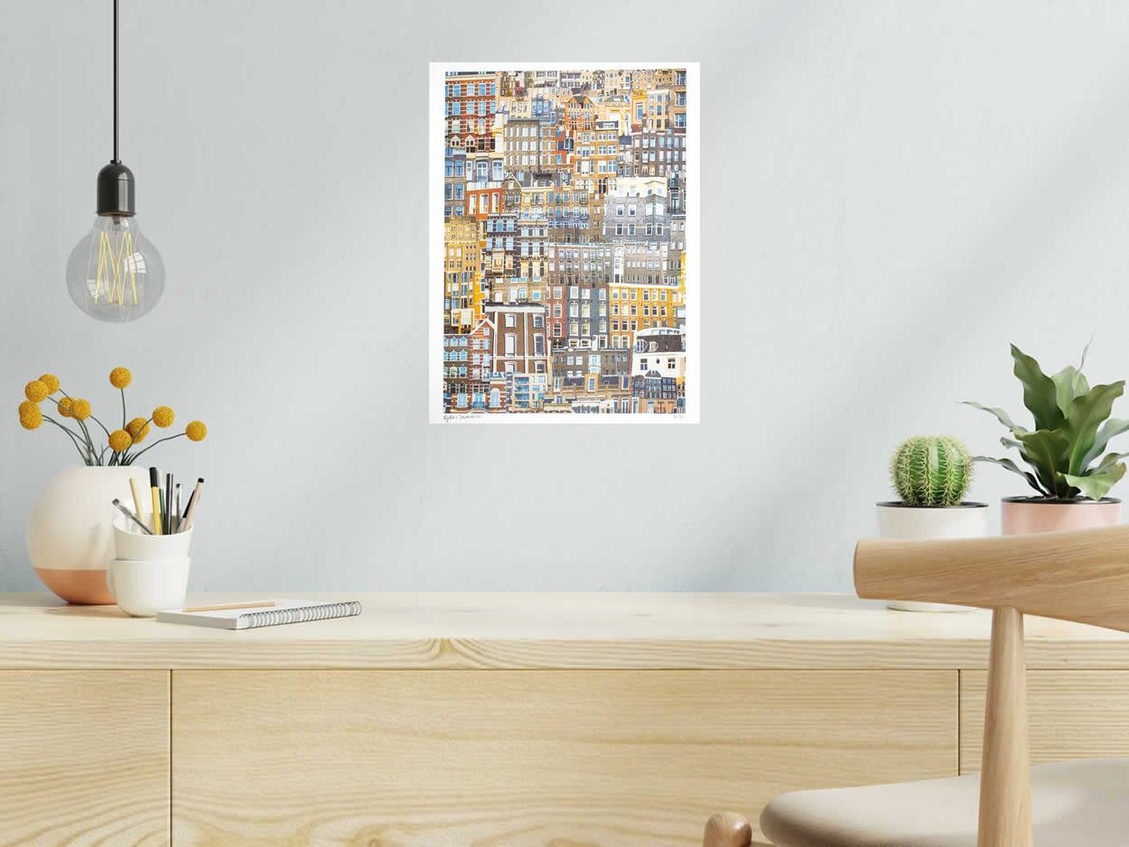Editions d'art de GILLES INVERNIZZI a pour titre AMSTERDAM (PAYS-BAS) style figuratif, graphique dim : GILLES INVERNIZZIprix:50