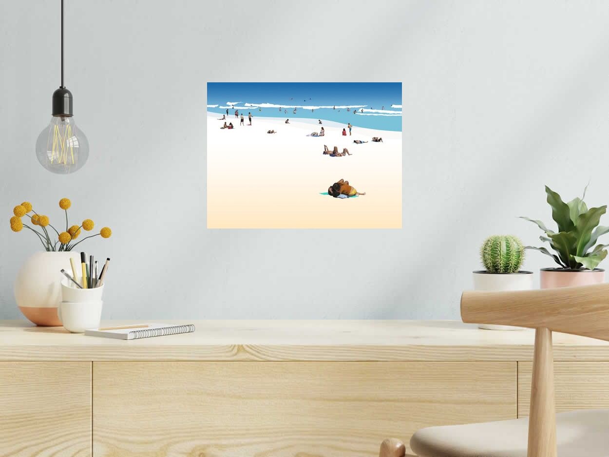 Editions d'art de GILLES INVERNIZZI a pour titre AMOUREUX A BONDI BEACH style figuratif, graphique dim : GILLES INVERNIZZIprix:70