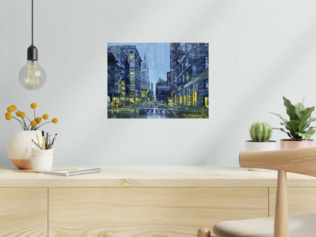 Editions d'art de ADRIEN FAVEAU a pour titre 5TH AVENUE EVENING LIGHTS style figuratif dim : ADRIEN FAVEAUprix:70