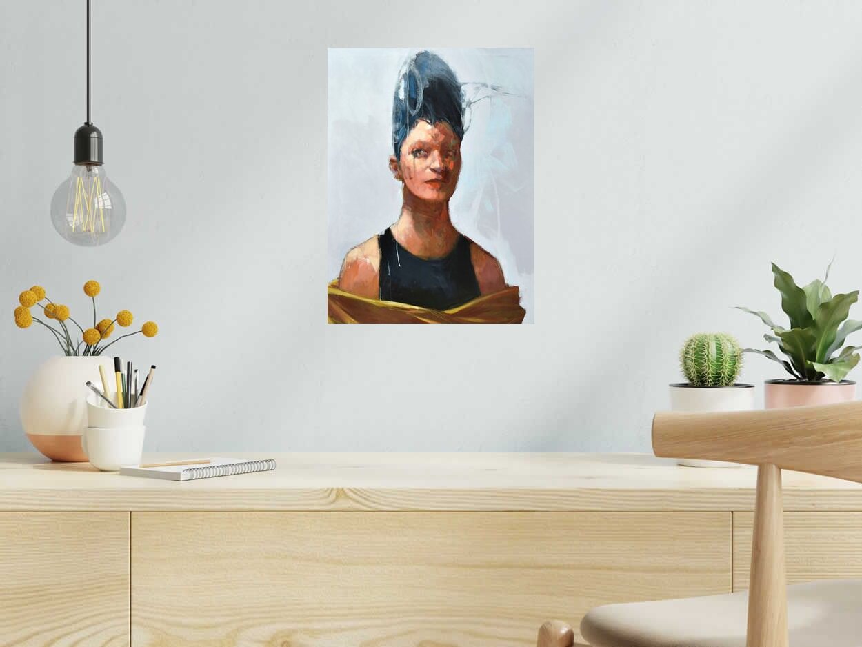 Editions d'art de MASSEBEUF Olivier a pour titre THE GIRL WHO KNEW TOO MUCH style figuratif dim : MASSEBEUF Olivierprix:70