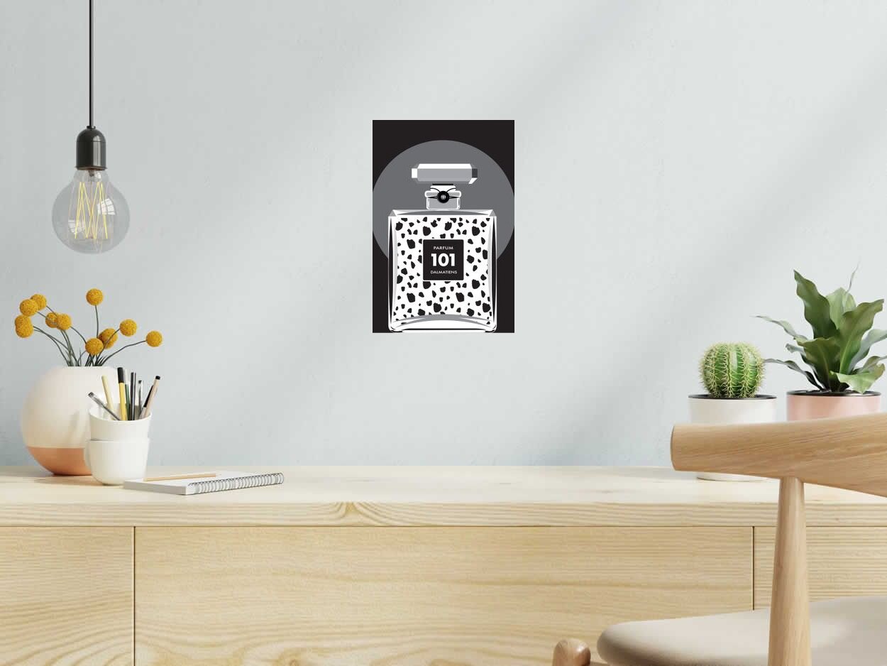 Editions d'art de JMC a pour titre PARFUM 101 Dalmatiens style figuratif, graphique dim : JMCprix:30