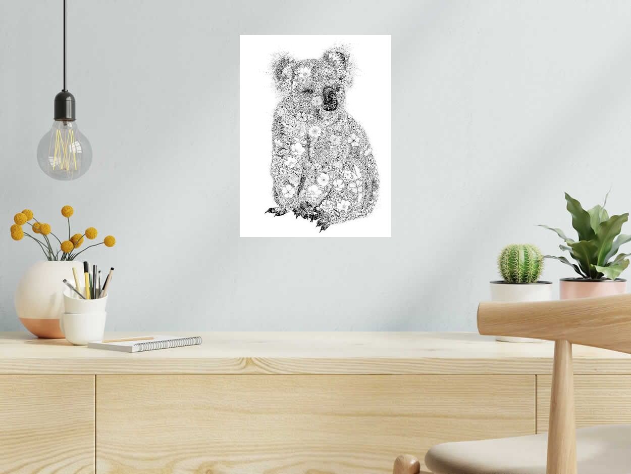 Editions d'art de CAMILLE POLI a pour titre KOALA style figuratif, graphique dim : CAMILLE POLIprix:90