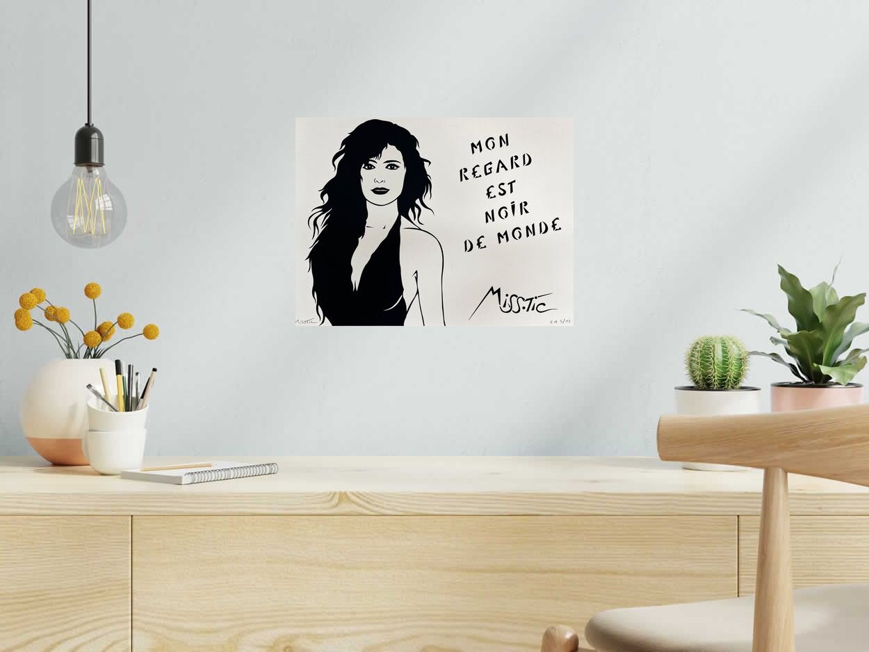 Editions d'art de MISS TIC a pour titre MON REGARD EST NOIR DE MONDE EA style figuratif dim : MISS TICprix:1800