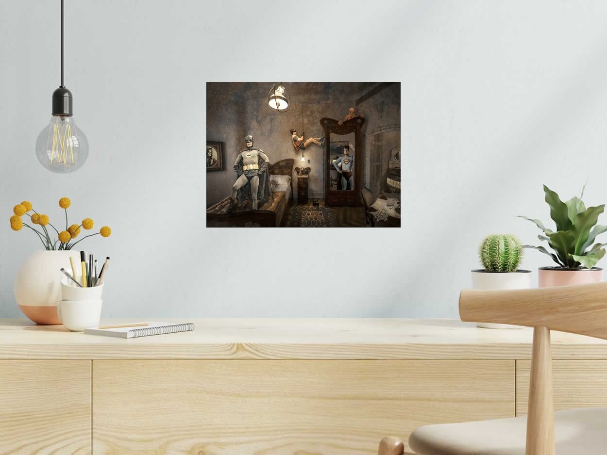 Editions d'art de OliR a pour titre Vintage super heroes style grapique, figurative dim : OliRprix:70