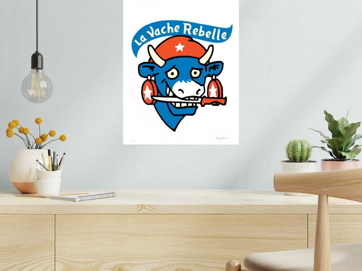 Editions d'art de DUGUDUS a pour titre La Vache Rebelle style graphique dim : DUGUDUSprix:70