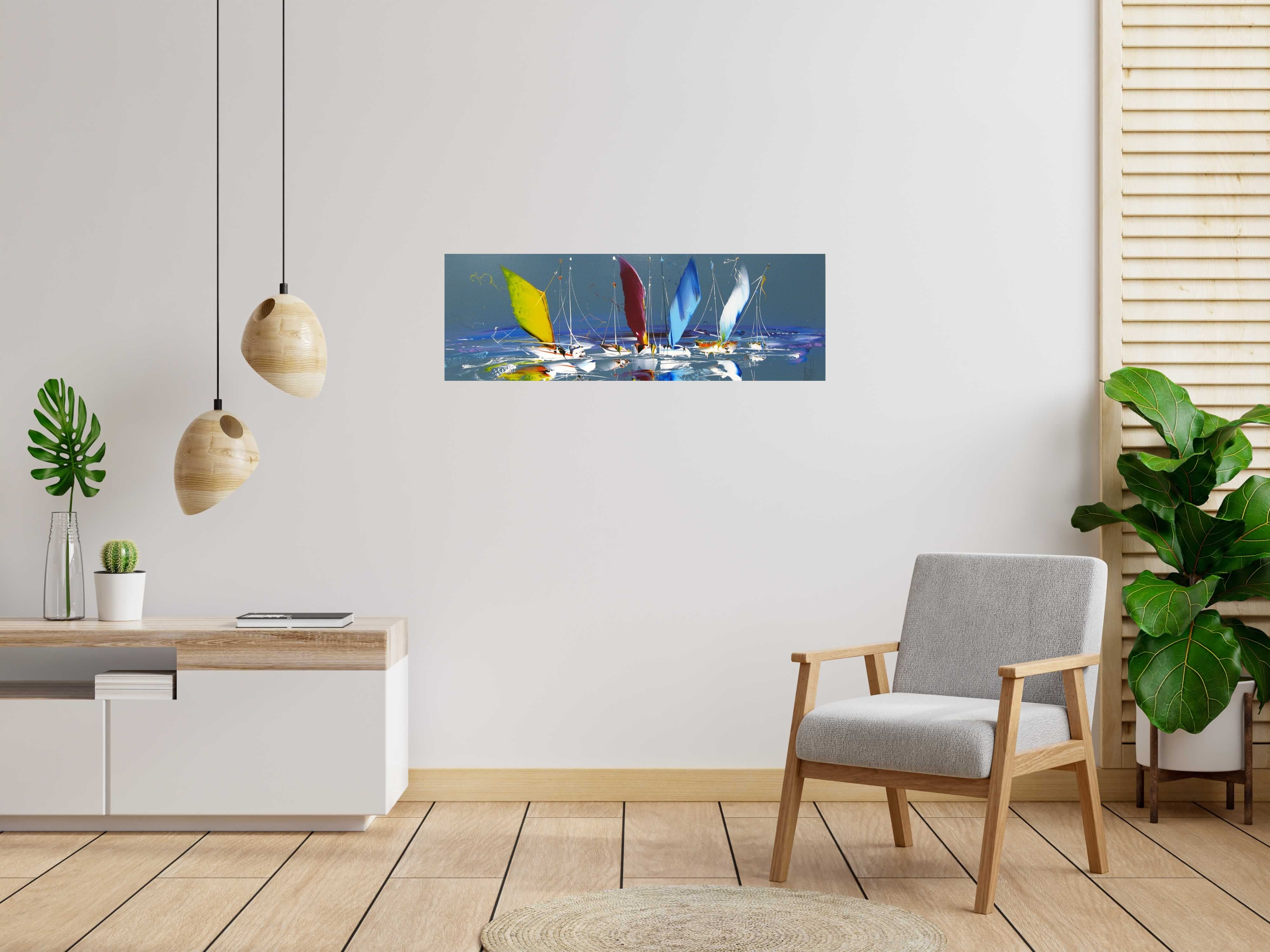 Tableau de F. BOUTET a pour titre MARINE ABSTRAITE 2024-61 style abstrait dim : F. BOUTETprix:700