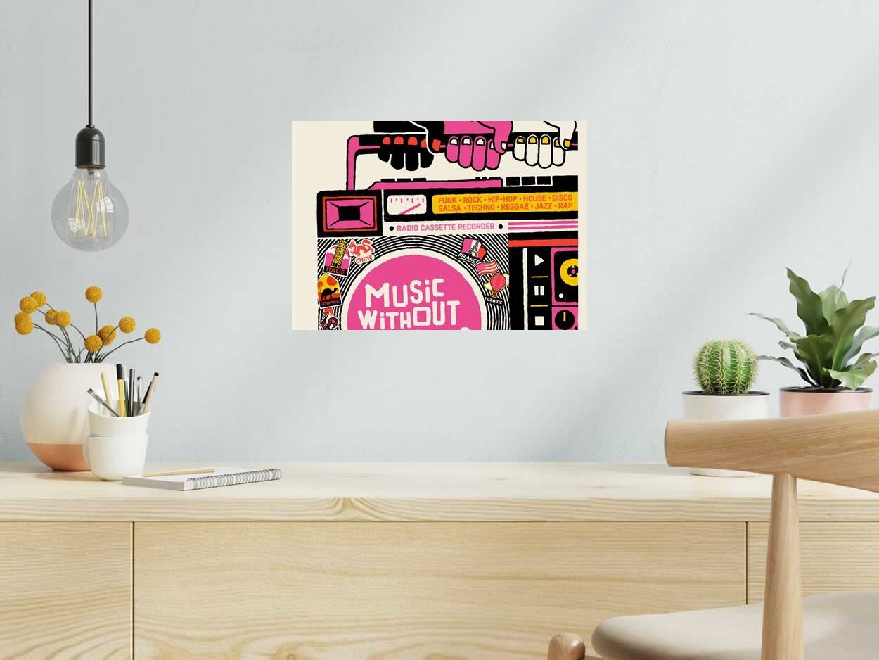 Editions d'art de DUGUDUS a pour titre MUSIC WITHOUT BORDERS style graphique dim : DUGUDUSprix:40