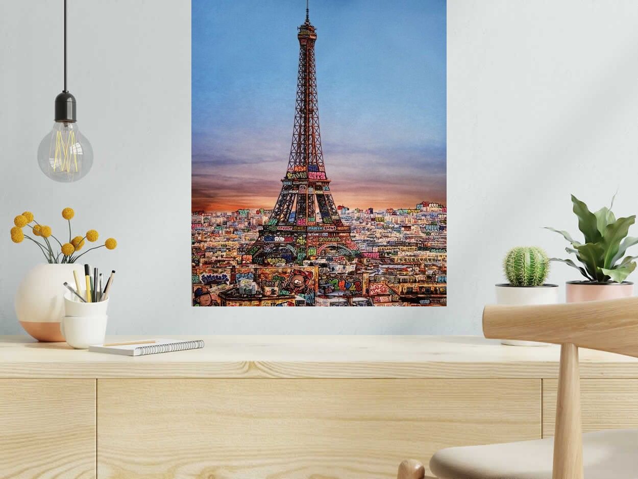 Editions d'art de BLACH a pour titre PARIS JE T'AIME style graffiti, street pop art dim : BLACHprix:150