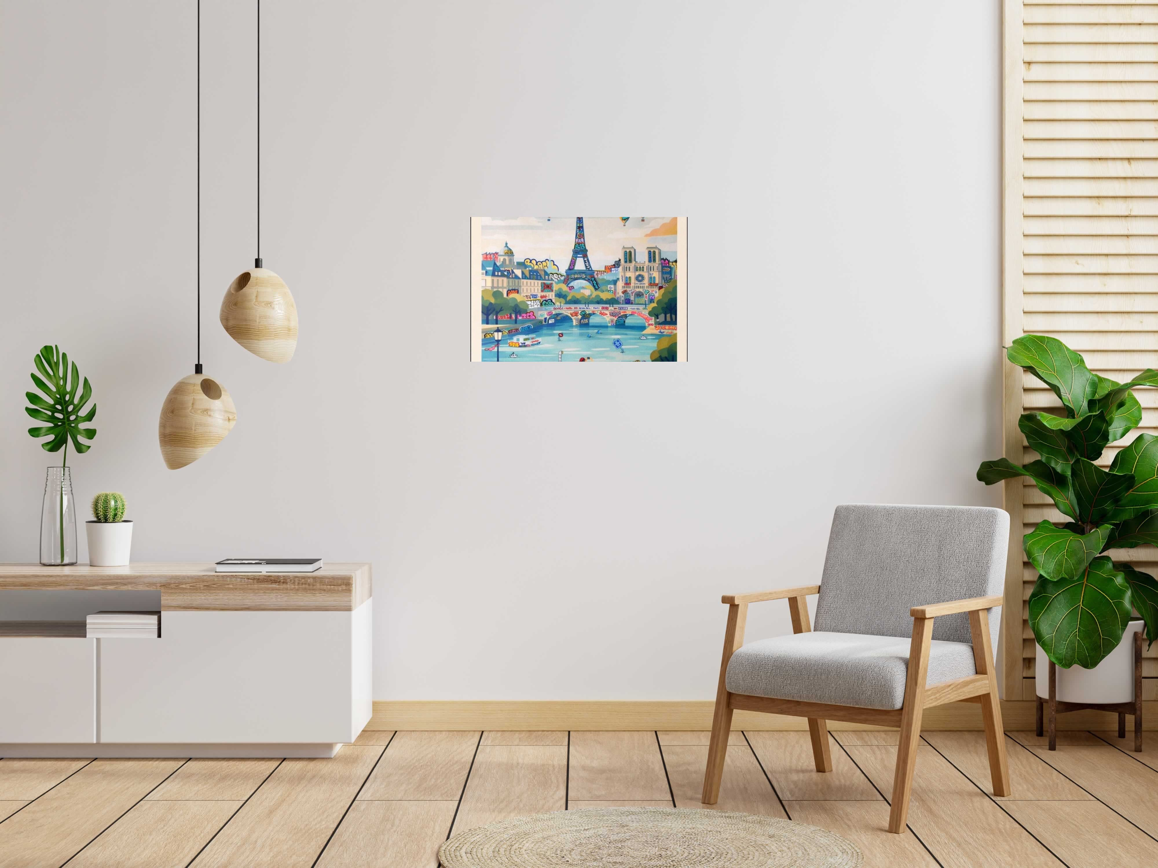 Editions d'art de BLACH a pour titre Paris Vintage Poster & Graffiti style graffiti, street art dim : BLACHprix:160
