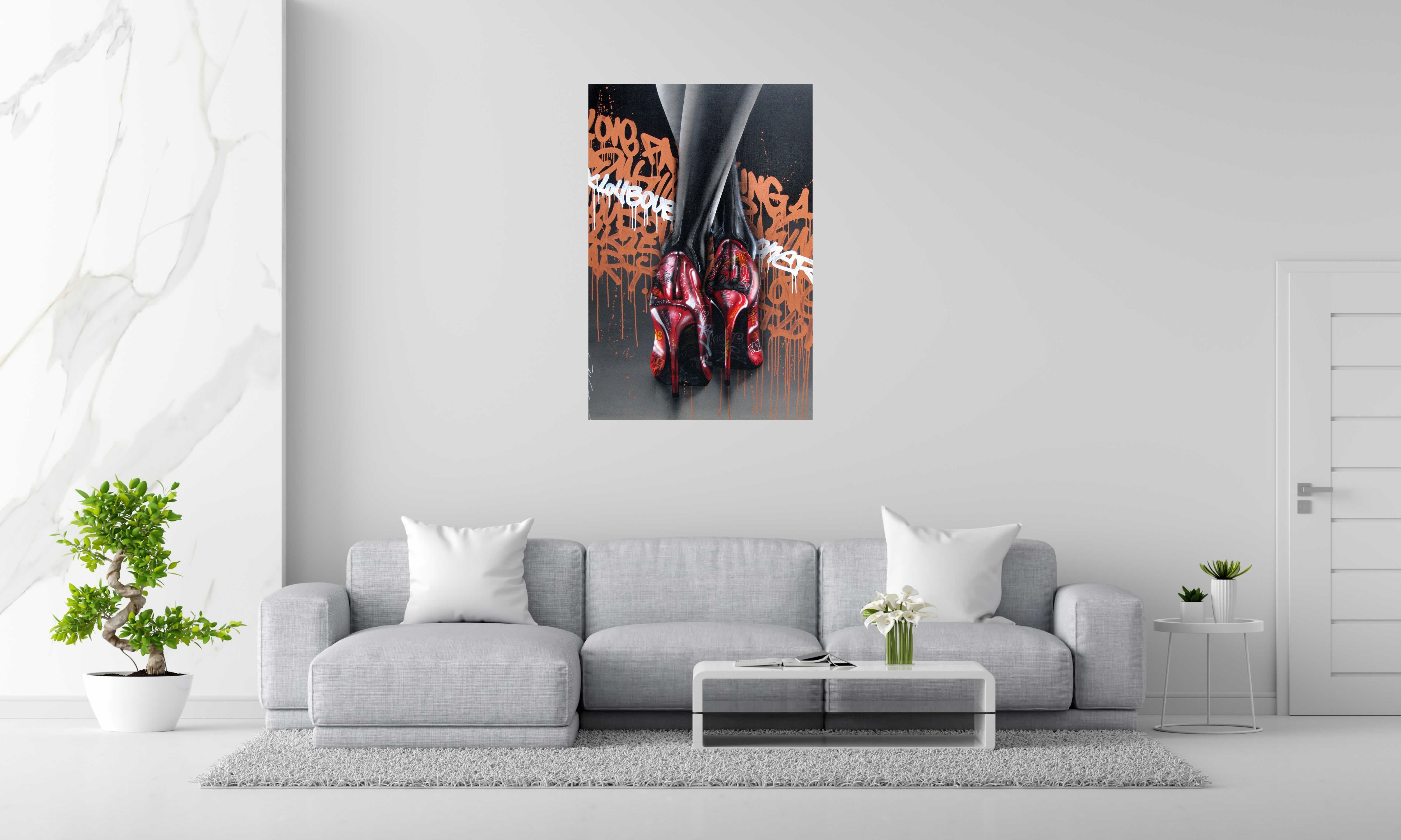 Tableau de JUG a pour titre LOUBOU style street pop art dim : JUGprix:900