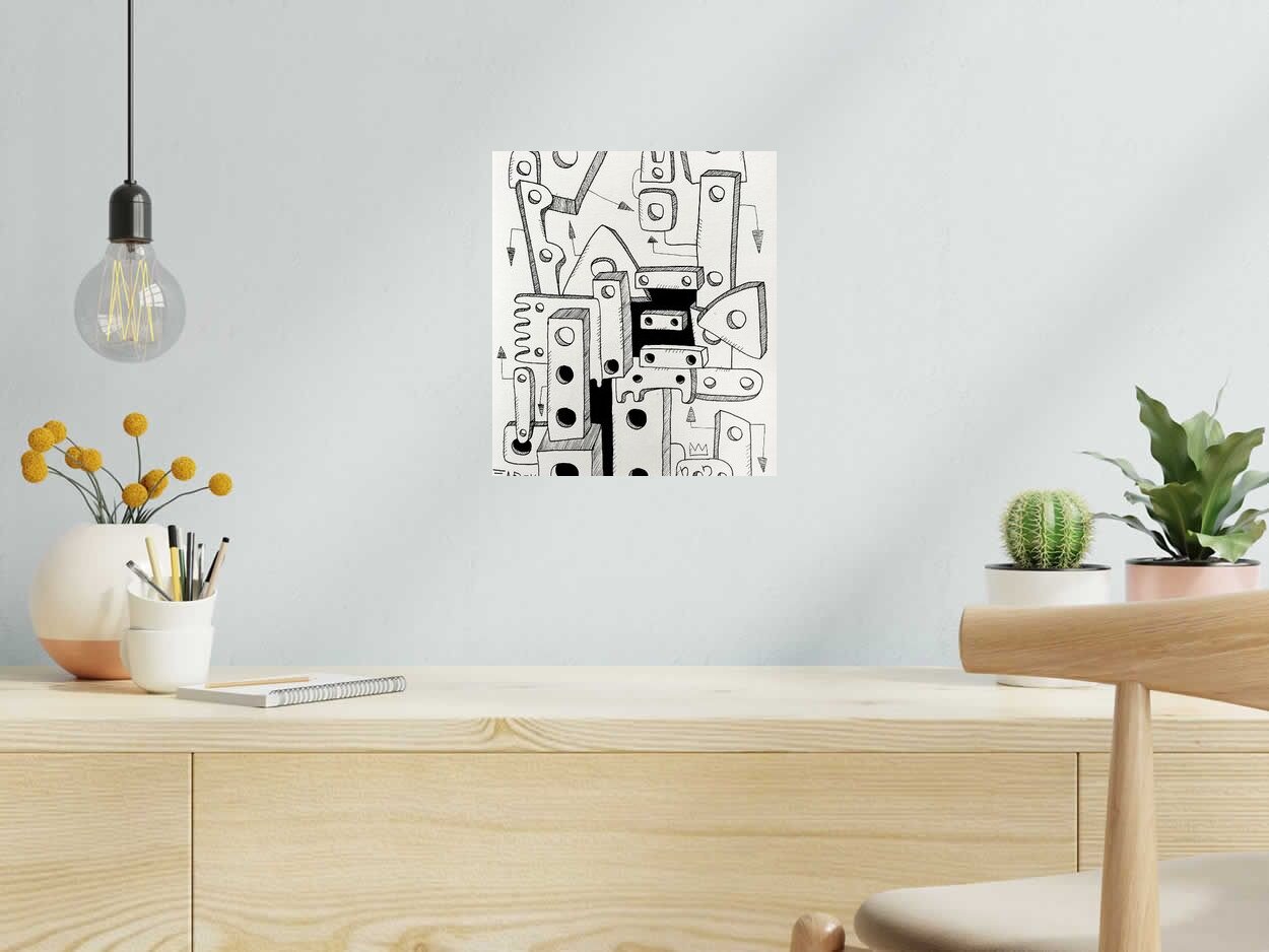 Dessin de TAREK a pour titre Geometric 2 style street pop art dim : TAREKprix:130