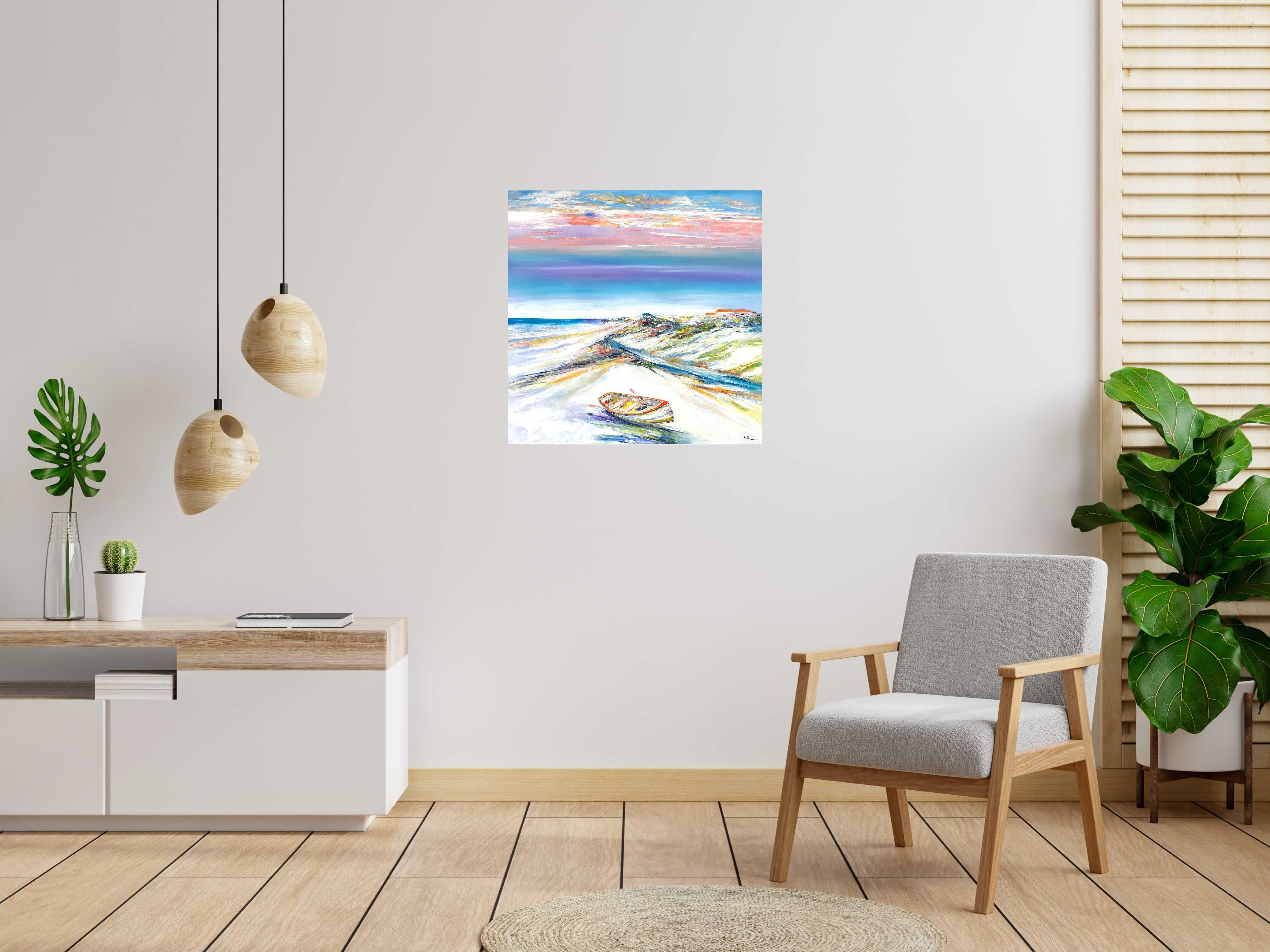 Tableau de PHIL a pour titre Beau rivage style figuratif dim : PHILprix:600