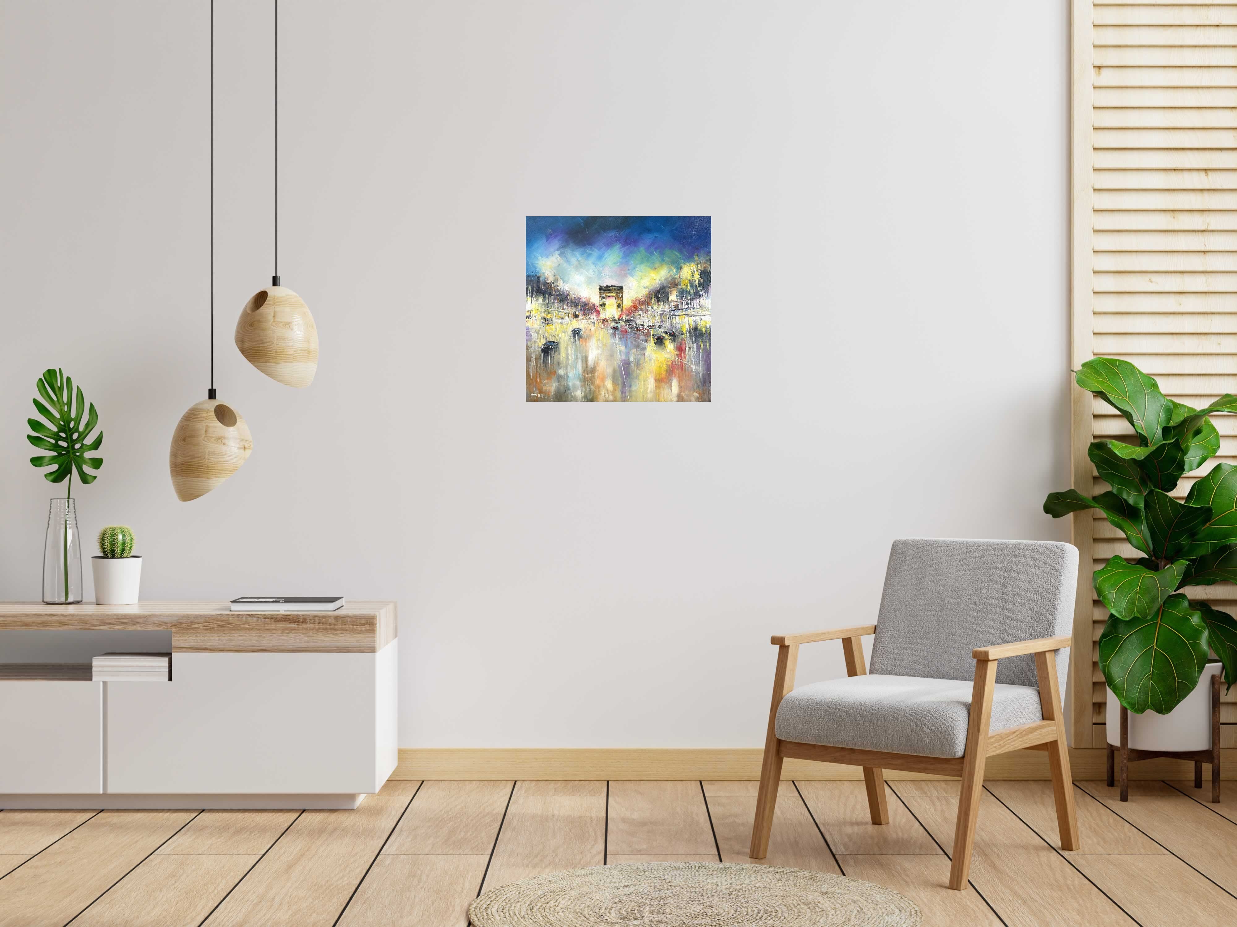 Tableau de PHIL a pour titre 19h00 sur les champs style figuratif dim : PHILprix:350